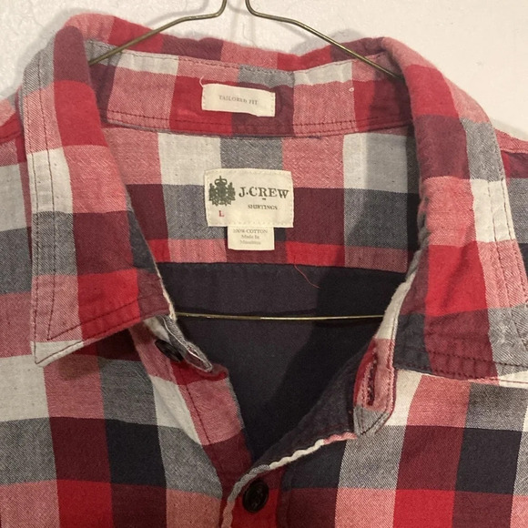 🌈 J Crew shirtings tailored fit lined flannel men’s Large 100% cotton - Picture 2 of 6